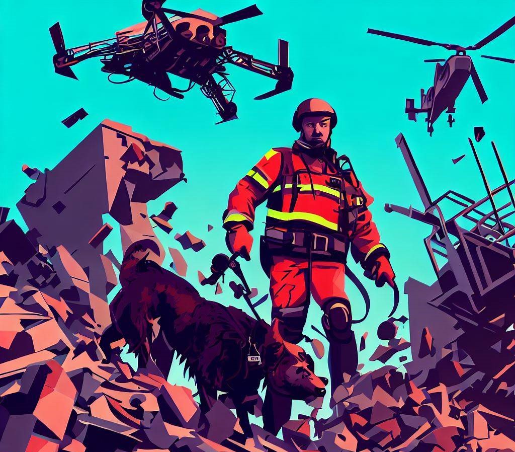 a firefighter searching
